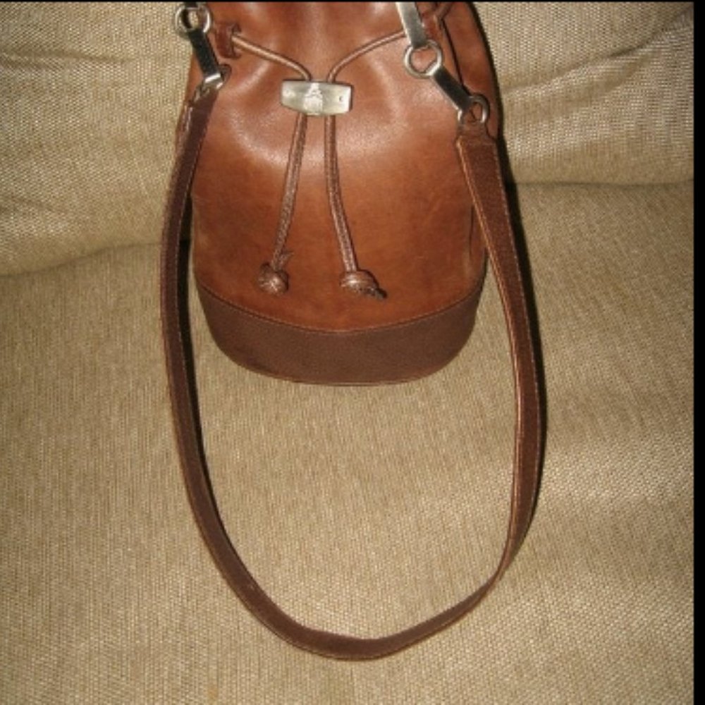 Mark Cross Brown Slingback Drawstring Bucket Purs… - image 3